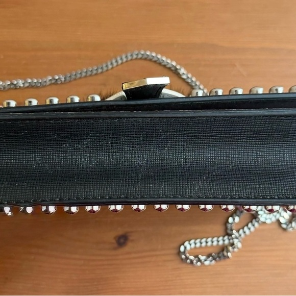 Fendi Karlito Black Grey Leather WOC/Bag/Clutch - Picture 13 of 13